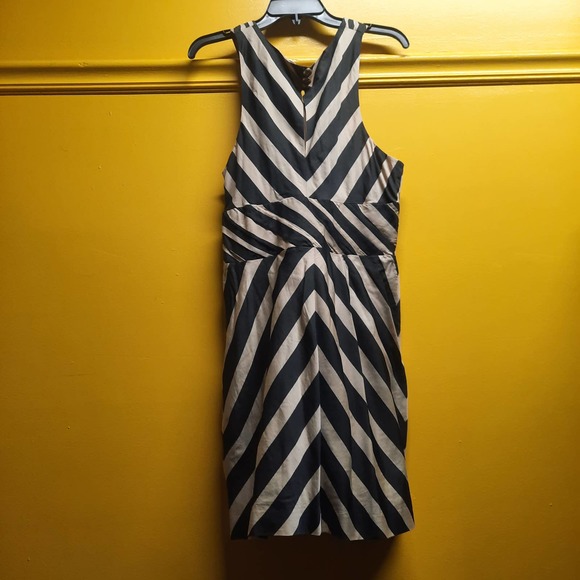 NWT Anthropologie LeifsDottir Macaw Sexy Crossover Mini Dress Black Tan10 - Picture 2 of 12